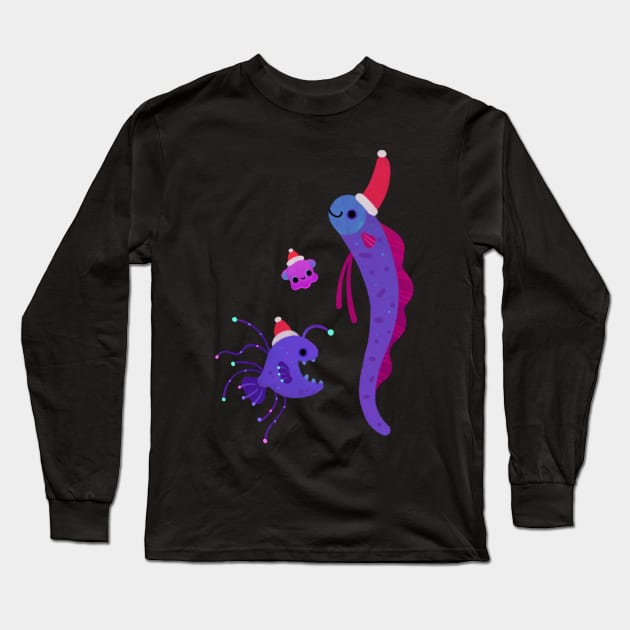 Christmas in the deep sea Long Sleeve T-Shirt by pikaole